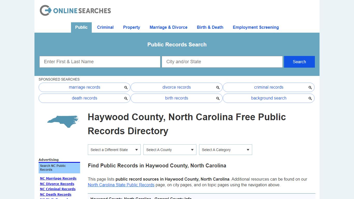 Haywood County, North Carolina Public Records Directory