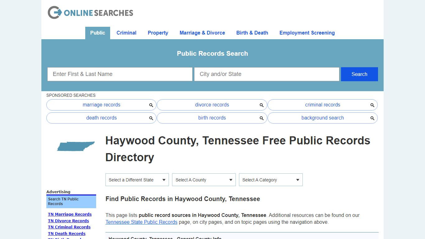 Haywood County, Tennessee Public Records Directory